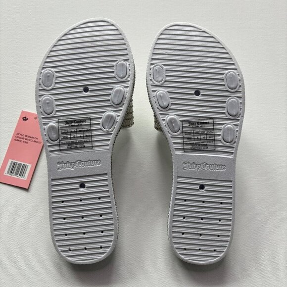 Juicy Couture Women's Yrie White Rhinestone Slides - Picture 8 of 13